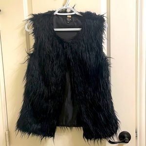 Black Faux Fur Vest